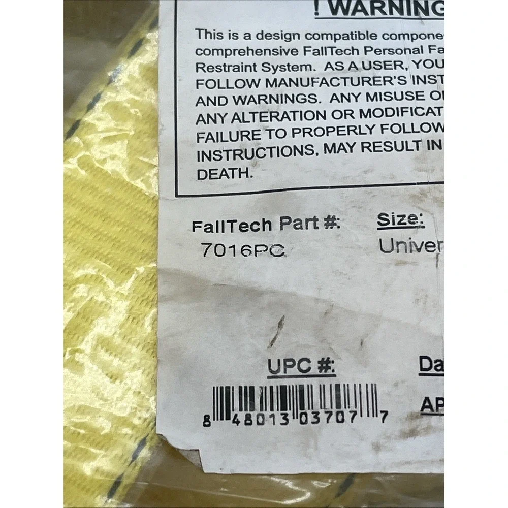 FallTech 7016PC Contractor Full Body Harness - Universal - NEW in Bag